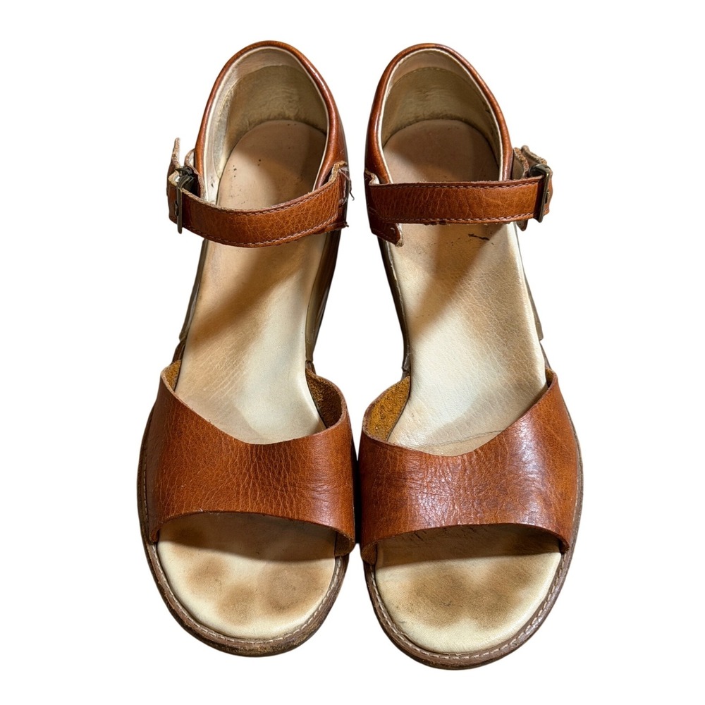 VTG Dr. Martens 12327 Ruana Oxblood Brown Leather Wedge Heels Studded Womens 9 - Picture 2 of 8
